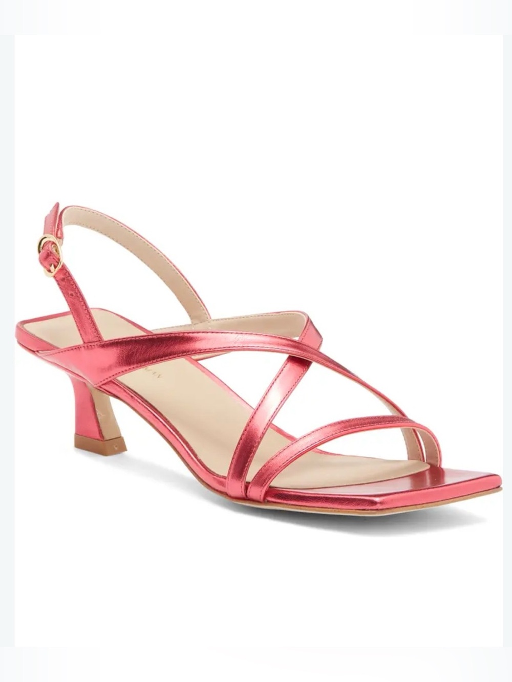 NEW Stuart Weitzman Oasis 50 Kitten Heel Slingback Sandal in Capri